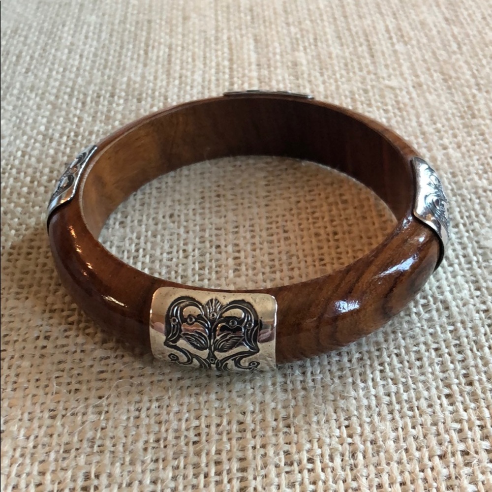 Silpada Sterling Silver and Wood Bangle